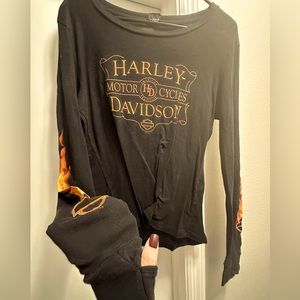 Harley Davidson, long sleeve shirt with thumbholes